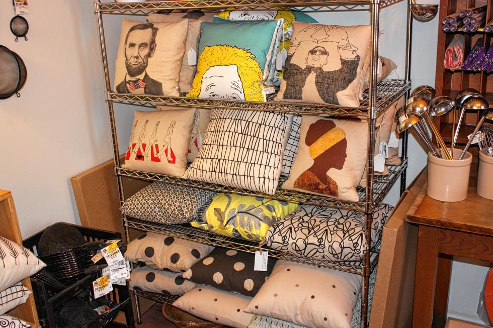 These Warhol-esque pillows come from Ohio. (JON BODELL / Insider staff) - 
