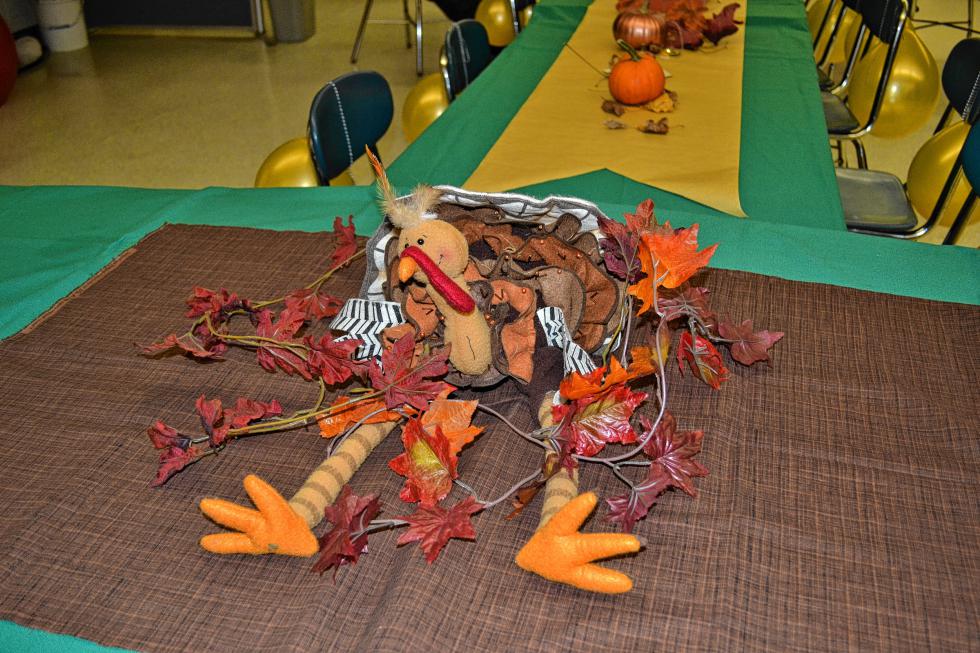 Some of the table decorations put out for the annual feast. (TIM GOODWIN / Insider staff) - 
