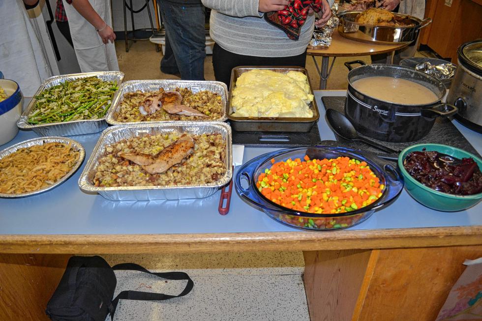 Before all of the food got devoured, we got to take this pretty picture of it. (TIM GOODWIN / Insider staff) - 

