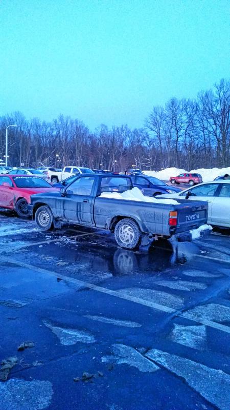 It sure was unnecessary for this truck to take up four spots in an NHTI parking lot. (KEITH TESTA / Insider staff) - 
