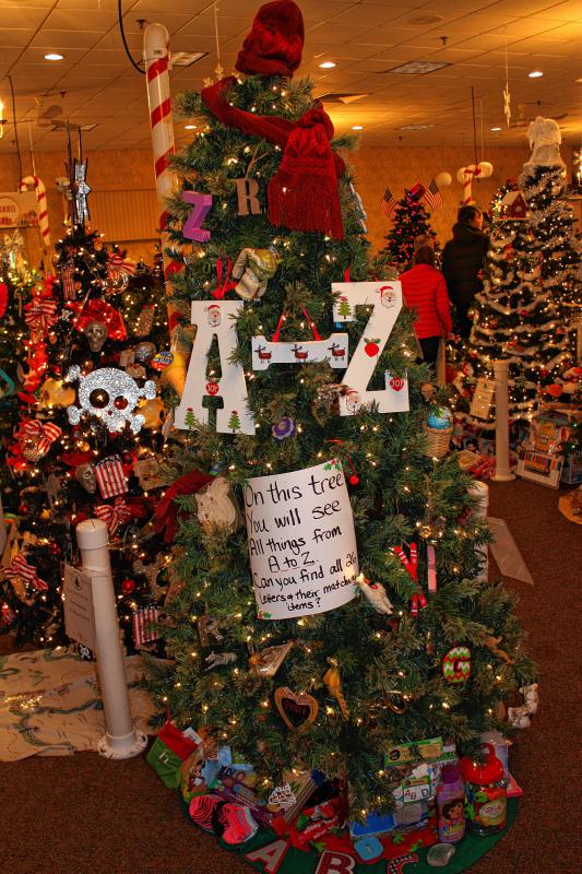 The A to Z tree features items beginning with every letter of the alphabet. This idea resulted in being awarded first place for Best Themed Tree. (JON BODELL / Insider staff) - 
