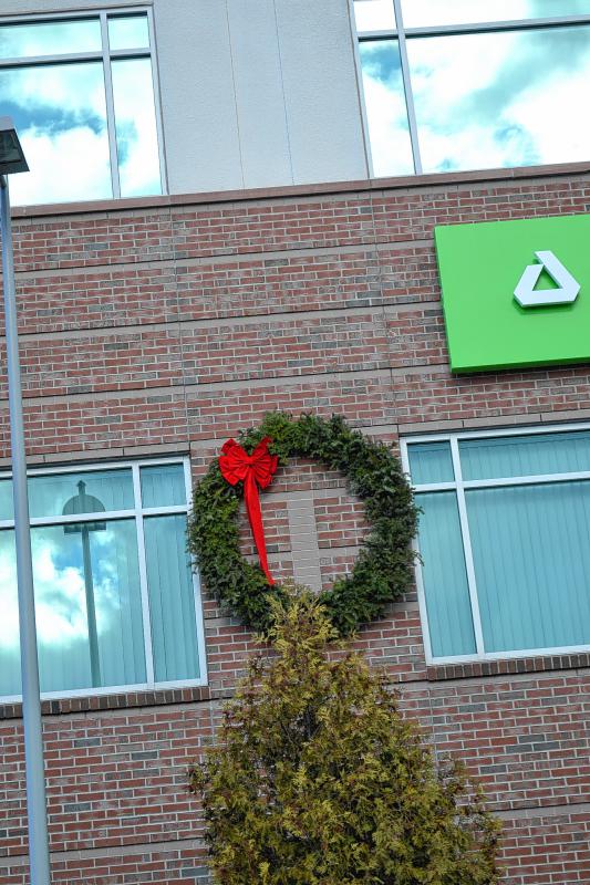 4. This giant wreath sure does look nice from the highway, especially when your teeth are clean. - 
