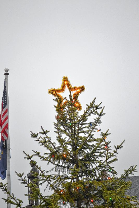 2. This time of year, trees all over the city are decorated with lights and topped with stars, but this one is a special one to our local village. - 
