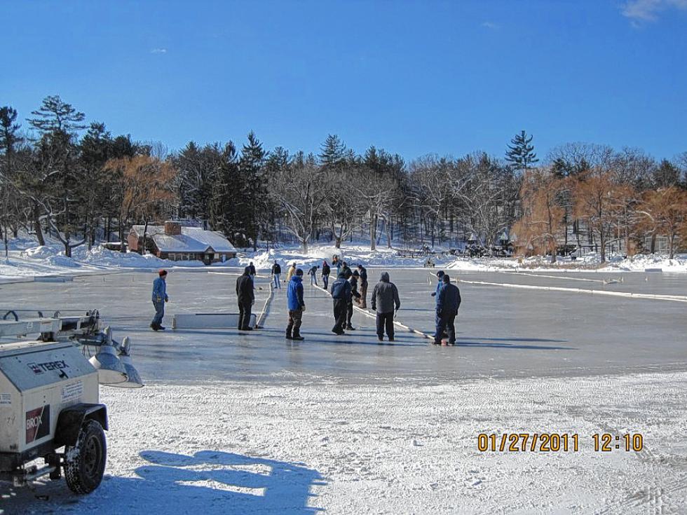 efore the puck drops, the ice at White Park has to be prepared for the rinks to be installed. (Courtesy) -