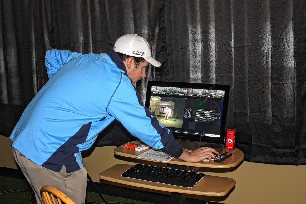 Beaver Meadow Golf Pro Phil Davis looks over our swings. (JON BODELL / Insider staff) -