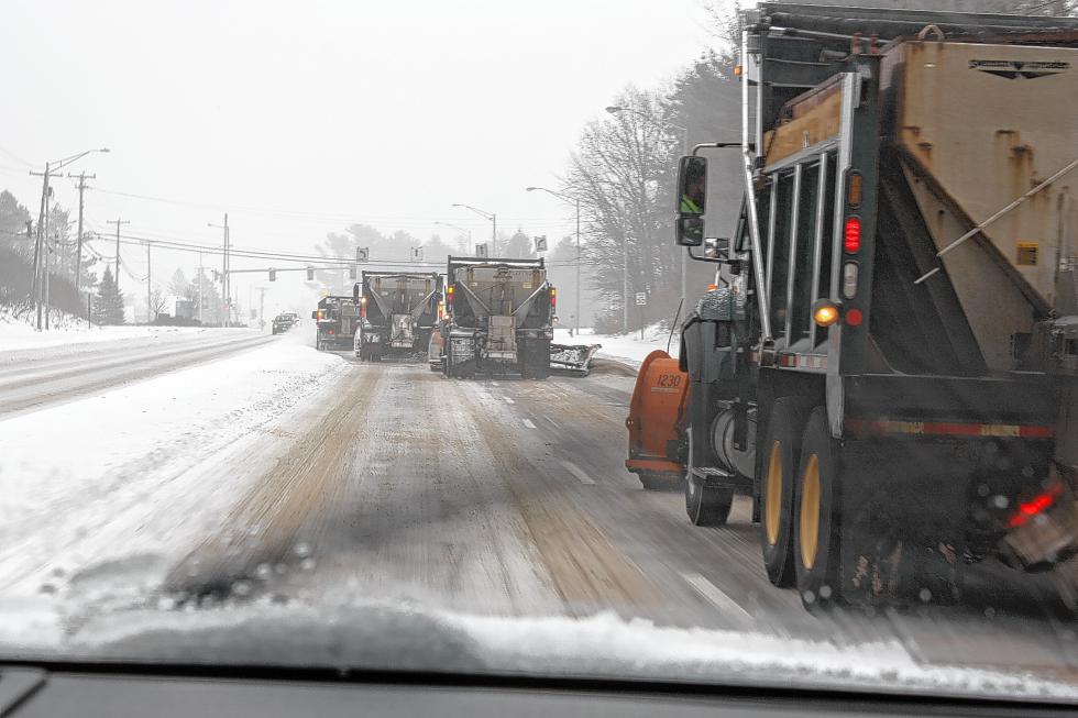 A four-truck convoy clears Loudon Road with a single pass. Pretty impressive. (JON BODELL / Insider staff) - 
