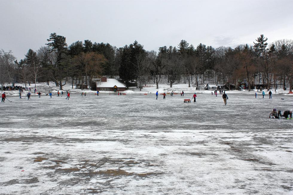 The pond at White Park was full of figure skaters, stick handlers and first-timers during the Winter Carnival. (JON BODELL / Insider staff) -