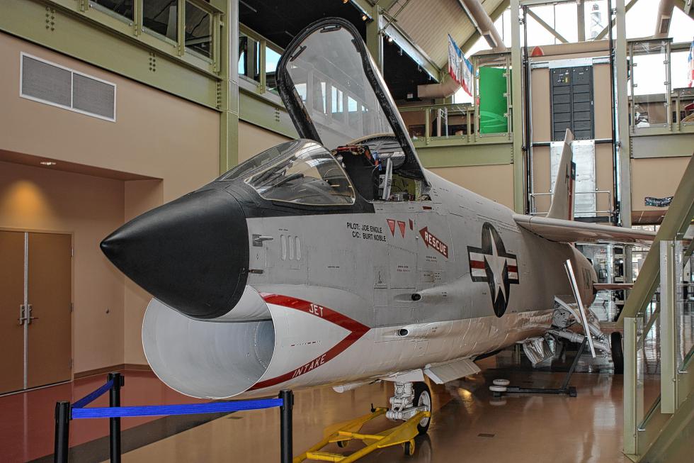 Here is one of the Discovery Center's biggest attractions, the XF8U-2 Crusader jet. This particular jet was tested by famous Derry astronaut Alan Shepard. (JON BODELL / Insider staff) -