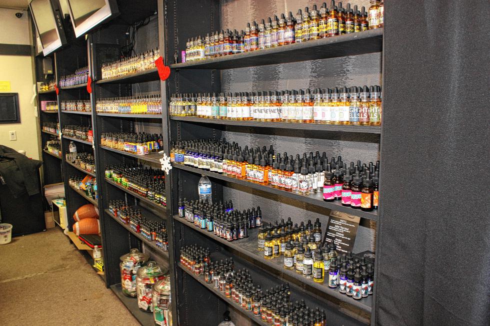 There are hundreds of e-juices to choose from at SubStyle Vapors. (JON BODELL / Insider staff) -