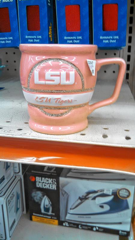 Know any big LSU fans? Well, you're in luck, because there's plenty of these pink LSU Tigers mugs available for purchase. There are no mugs representing any other schools, though, so you'd better find an LSU fan. (JON BODELL / Insider staff) -