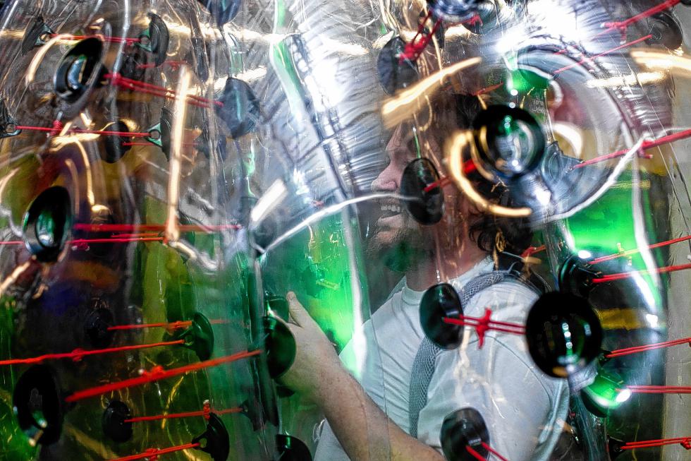 It's all fun and games in a KnockerBall. (GEOFF FORESTER / Monitor staff) -