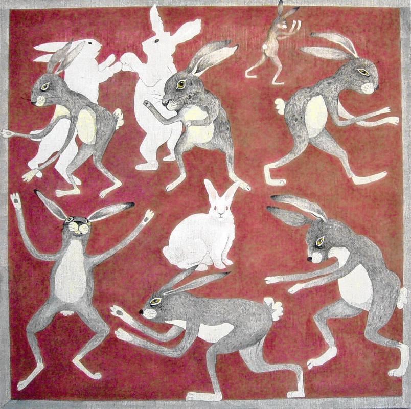 'Rabbit Dance' by Janer Bleicken, acrylic on linen. (Courtesy) -