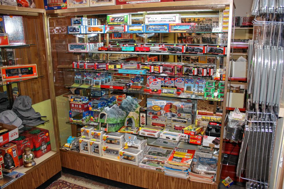A wall of model trains and accessories at Depot Antiques & Toys. (JON BODELL / Insider staff) -