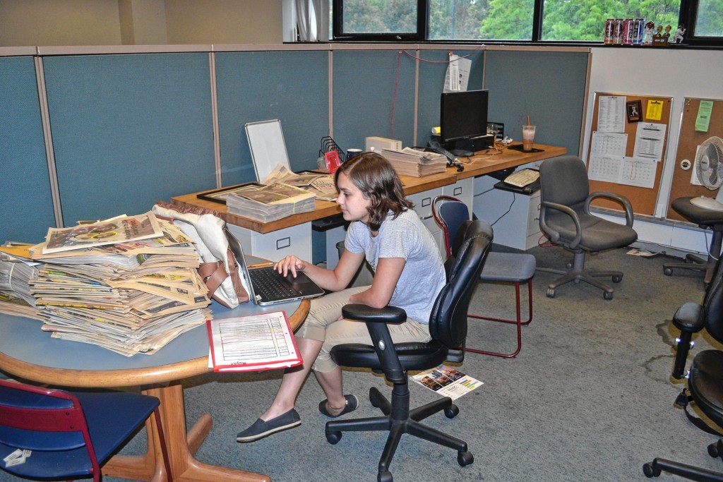 Tim Goodwin / Insider staffThat's Concord Insider summer intern Megan Marshall working hard on her final assignment.