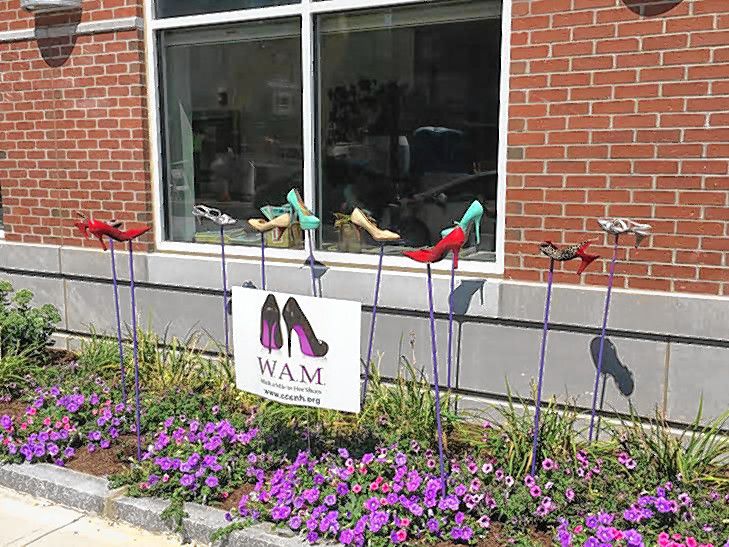 CourtesyIf you happen to be milling around Concord, you can see this Walk A Mile in Her Shoes display live and in person.