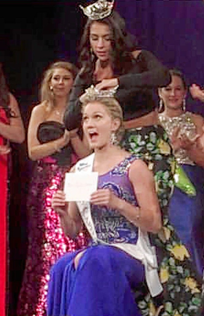 CourtesyKatie Masso-Glidden receives the crown of Miss Capital Area.