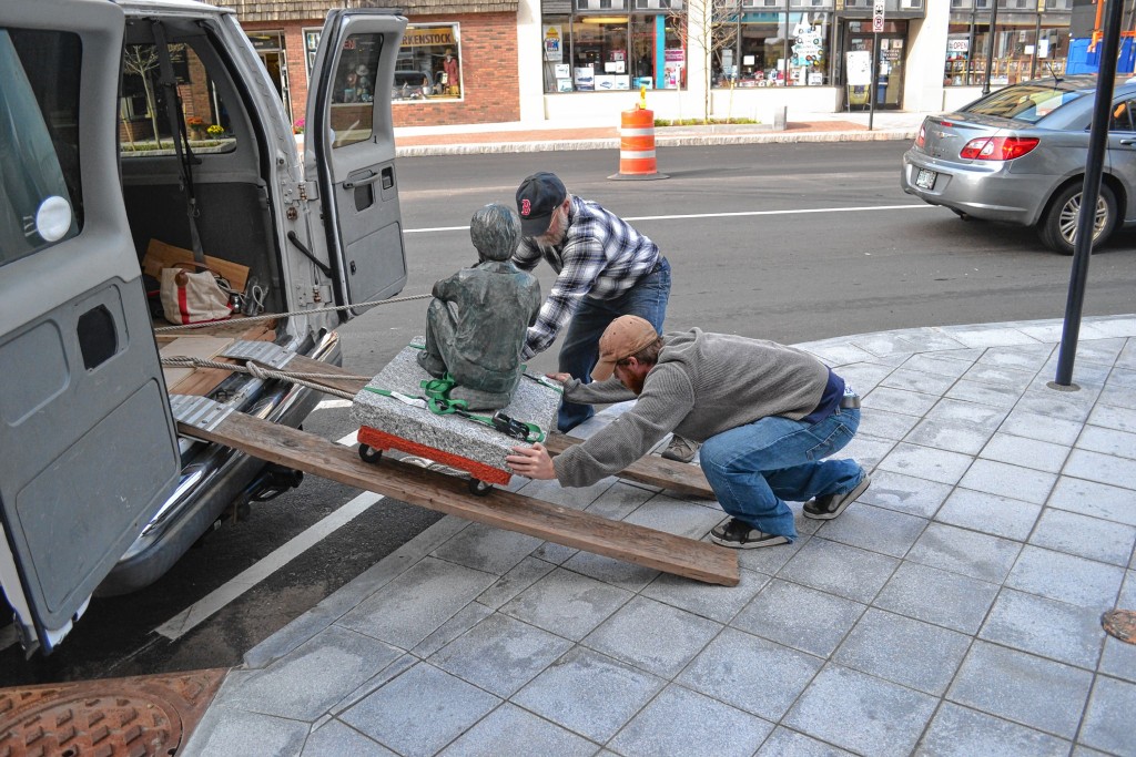 Tim Goodwin—Insider staffA bronze boy holding a turtle, created by Beverly Benson Seamans, was installed on South Main Street last week as the first piece of public art for the city.