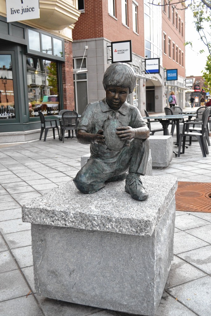 Tim Goodwin—Insider staffA bronze boy holding a turtle, created by Beverly Benson Seamans, was installed on South Main Street last week as the first piece of public art for the city.