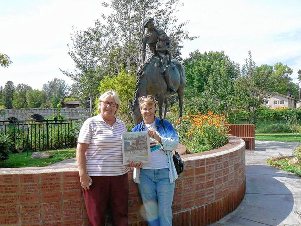 CourtesyLiz Dane and Janice Orff recently took a whirlwind trip out west and were kind enough to bring us along. They went to Utah, Idaho, Wyoming and Montana, where they took a picture with the Back to School issue in front of the Sacajawea monument in Livingston, Mont. During the 10-day, 2,400-mile trip they visited places like the EBR-I Atomic Museum, Craters of the Moon National Monument and Preserve, the National Bison Range, Yellowstone National Park, the Buffalo Bill Center of the West, the  Lava Hot Springs and Jackson Hole. Sure sounds like they were busy. Thanks for bringing us along ladies.