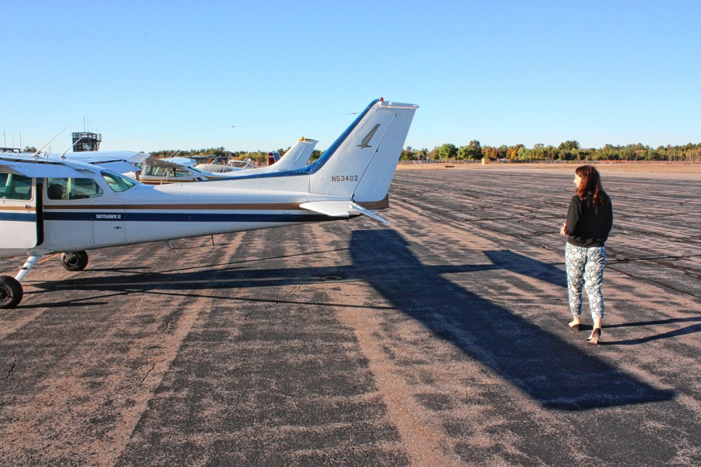 JON BODELL / Insider staff—Pre-flight Step 4: Once the pre-flight checklist is complete, it's time for the walkaround. This step is exactly what you think it is -- the pilot (in this case Carole Gadois) walks around the plane one last time, looking for any obvious signs of trouble.