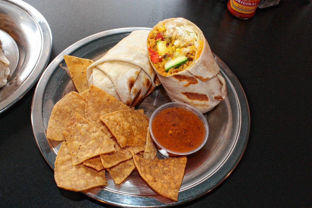 The vegetarian version of Dos Amigos's SNOB burrito.