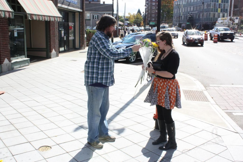 Tim took to South Main Street last week to hand out flowers for Cole Gardens as part of the Petal It Forward program.
