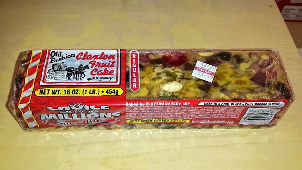 Here's proof that we actually bought and ate (at least some of) a fruit cake.
