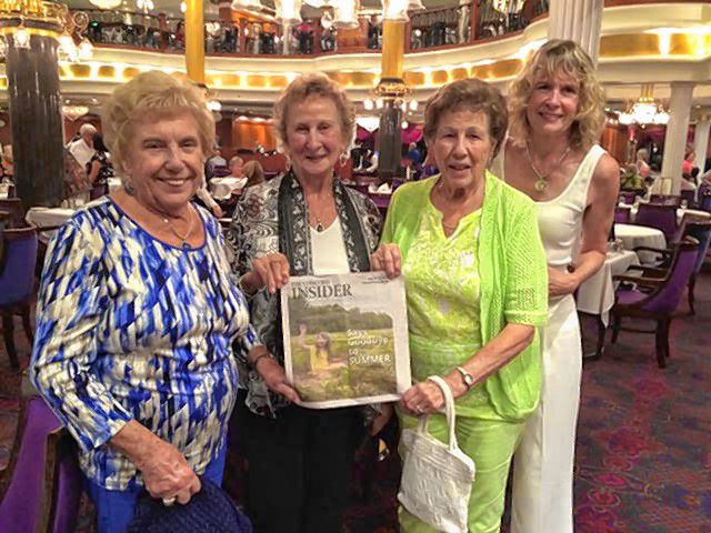 In September, the Insider set sail on a seven-day cruise out of San Juan, Puerto Rico, to St. Martin, Bonaire, Curacao and Aruba with these lovely ladies, (from left): Rita Faretra, Jean Chase, Beverly MacInnis and Diana Merrill.