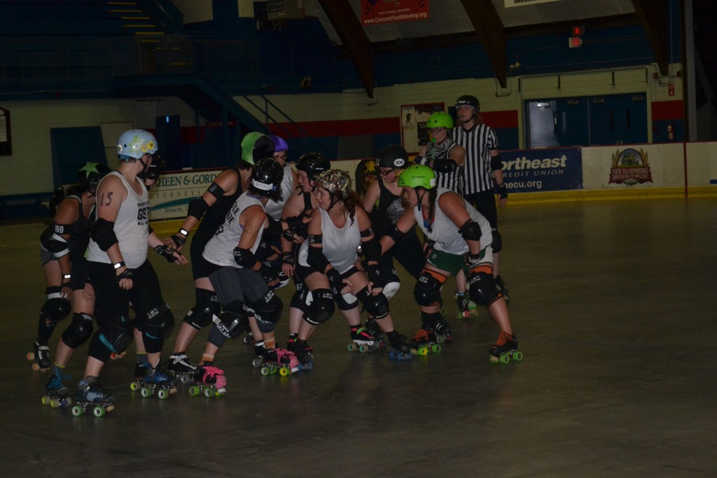 The Demolition Dames and Fighting Finches, the two Granite State Roller Derby home teams, will square off in the second of four bouts on Saturday at Everett Arena at 5 p.m.