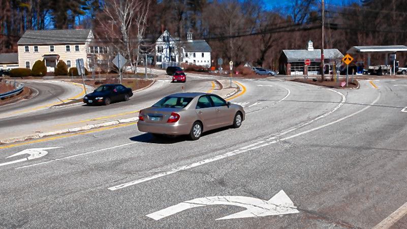 This intersection near Exit 16 off Interstate 93 in Concord is set to be turned into a roundabout.