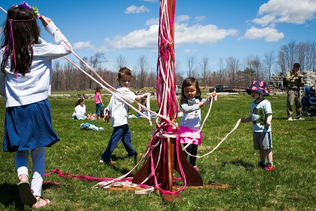 Dancing around the maypole at the Canterbury Shaker Village is a big part of the celebrated  return of spring.