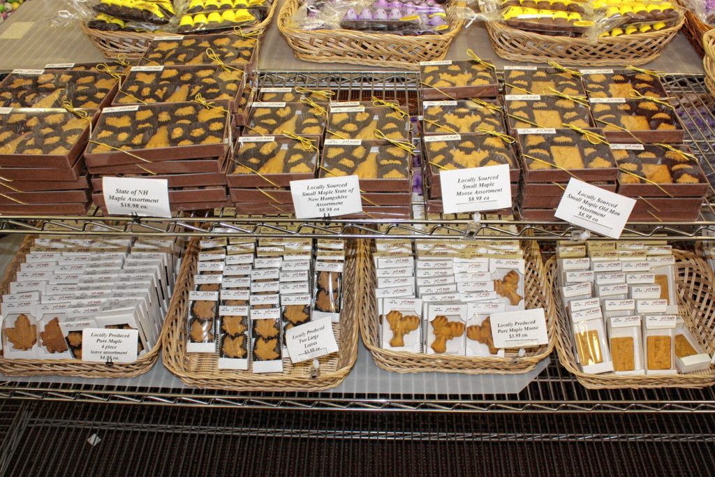 Granite State Candy Shoppe has a whole rack dedicated to maple candies. How is one supposed to pick just one?(JON BODELL / Insider staff)