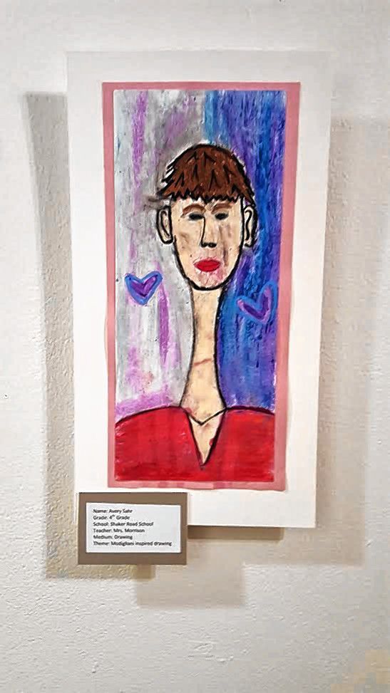 Modigliani Inspired Drawing, Avery Sahr, Shaker Road School.