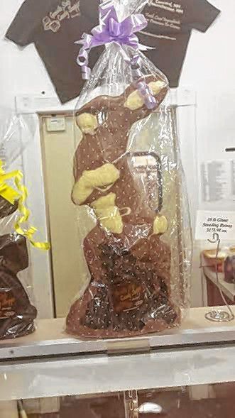 This 10 pound solid chocolate bunny would make a great addition to anyone's Easter basket.