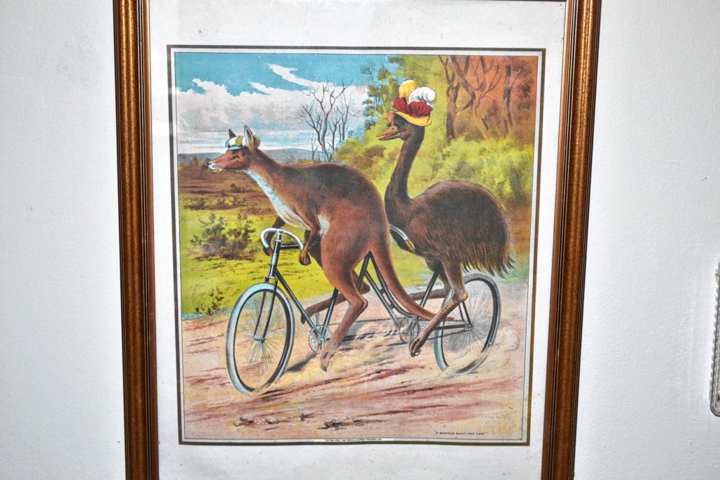 Kimball-Jenkins Estate is hosting an antique bicycle and bicycle advertisement exhibit – thanks to Zip and Carol Zamarchi – in the  Carriage House through April, just before the Big Bicycle Project debuts in Concord on May 6.