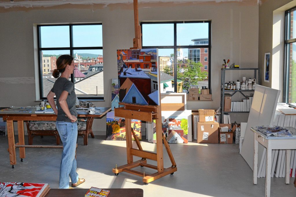 Melissa Miller will be hosting an open studio event on Friday at her Orr & Reno loft space . TIM GOODWIN / Insider staff