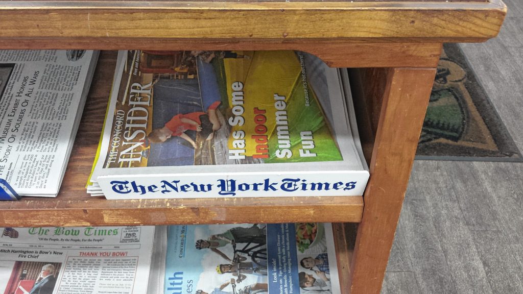 During a stop at Quality Cash Market last week to grab a mid-afternoon snack, we realized that we have now surpassed 'The New York Times' on the newsstand. We know we're popular and it was only a matter of time, but even we didn't see it happening this fast. TIM GOODWIN / Insider staff