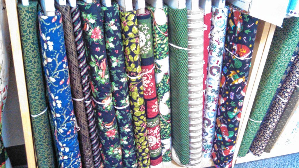 Golden Gese Quilt Shop has plenty of Christmas fabrics in stock so you can get going on that Christmas Quilt early. There are even some examples of finished products in the store. JON BODELL / Insider staff