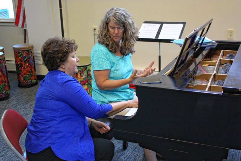 Musicians of Concord Piano instructor Kathy Southworth has the keys