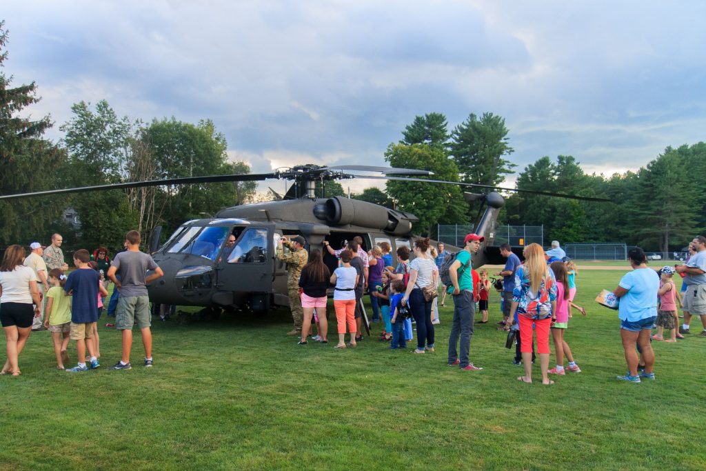 A Blackhawk Helicopter was on display at Rollins Park during National Night Out in Concord on August 2, 2016 (JENNIFER MELI / Monitor Staff) 