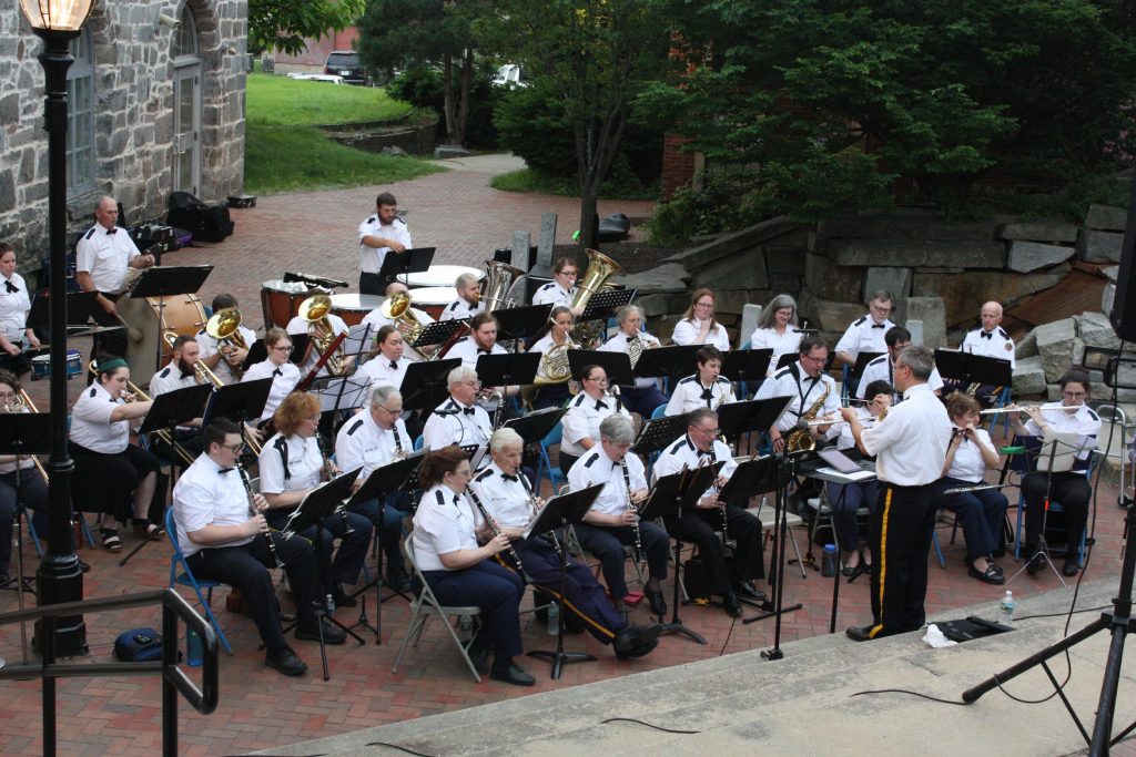The Nevers Second Regiment Band plays its first summer show of the year at Eagle Square last week. Check out the band at any of the nine remaining shows in Concord/Penacook this summer. JON BODELL / Insider staff