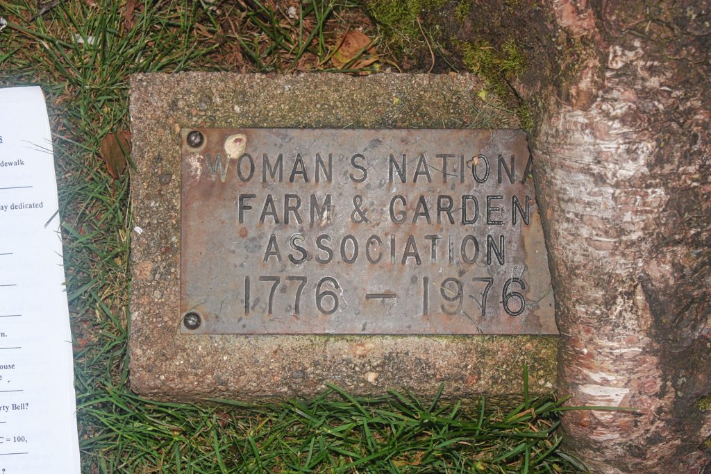 This plaque -- which has been partially grown over by the tree next to it -- gives the answer to one of the questions on the State House Lawn Fantastic Facts scavenger hunt sheet. We'll let you get your own sheet so we don't ruin the surprise for you. JON BODELL / Insider staff