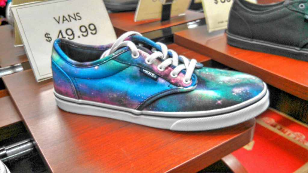 There were some nice back-to-school scores at the Steeplegate Mall, including trippy space-print Vans at Shoe Dept. Encore, a vending machine full of Proactiv face cleanser (don't want to show up on the first day of school with zits) and a wall of wacky and cool socks at FYE. JON BODELL / Insider staff
