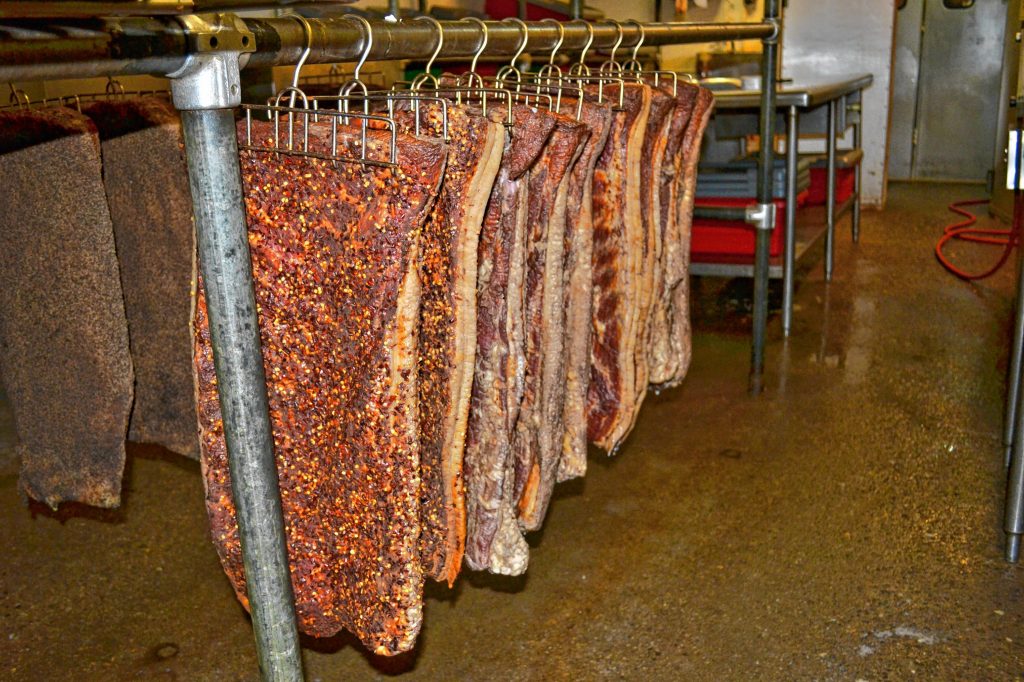 At Fox Country Smoke House in Canterbury, they know a thing or two about bacon. This here is a huge slab of it, and it sure looks good. TIM GOODWIN / Insider staff