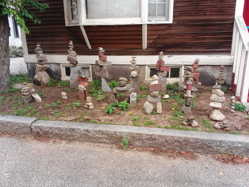Look at this nifty rock sculpture garden we found on South State Street. TIM GOODWIN / Insider staff