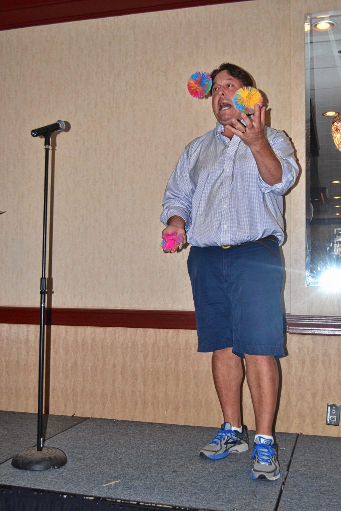 Juggling koosh balls was a safer choice for Jim Rosenberg than the fire he talked about through the talent portion of the Mr. Concord Pageant. TIM GOODWIN / Insider staff