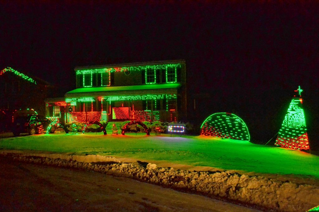 The house at 29 Winterberry Lane has one of the cooler light displays we've ever seen. TIM GOODWIN / Insider staff