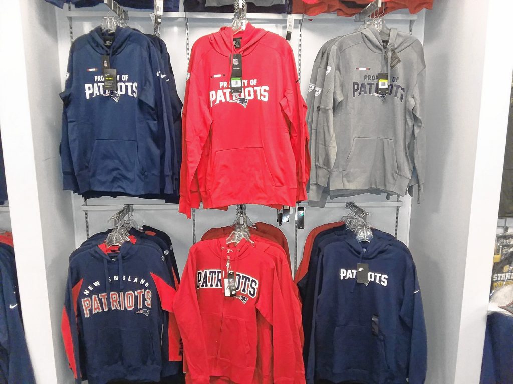 After that big come-from-behind-win on Sunday, the Patriots fan in your life would probably appreciate a new piece of gear from the Sports Stop for the playoff run.