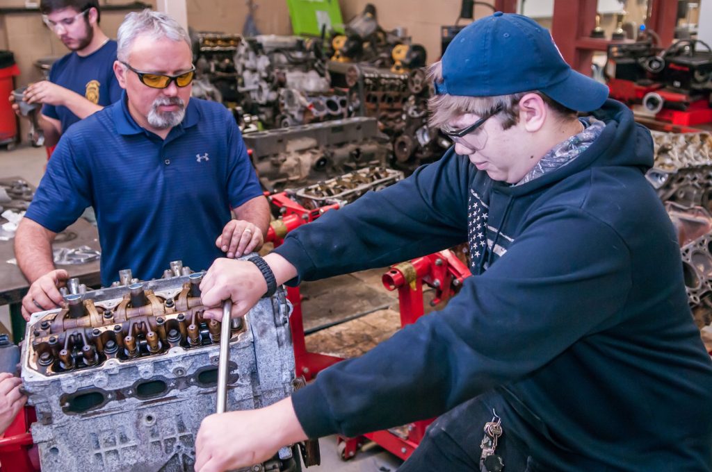 Concord Regional Technical Center Automotive Technology teacher Scott Mayotte was recently recognized as one of the top skilled trades teachers in the country in the annual Harbor Freight Tools for Schools national competition. Courtesy