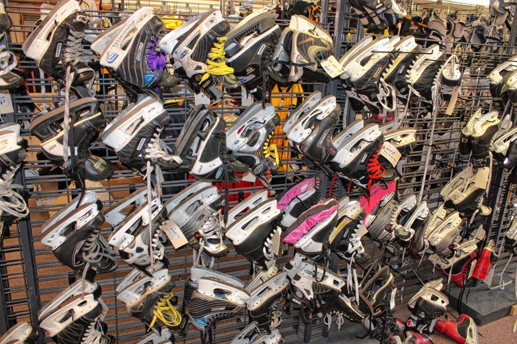 Capital Sporting Goods on North State Street has a plethora of used ice skates for kids and adults to choose from. JON BODELL / Insider staff